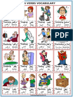 Arabic and English Action Verbs Picture Cards