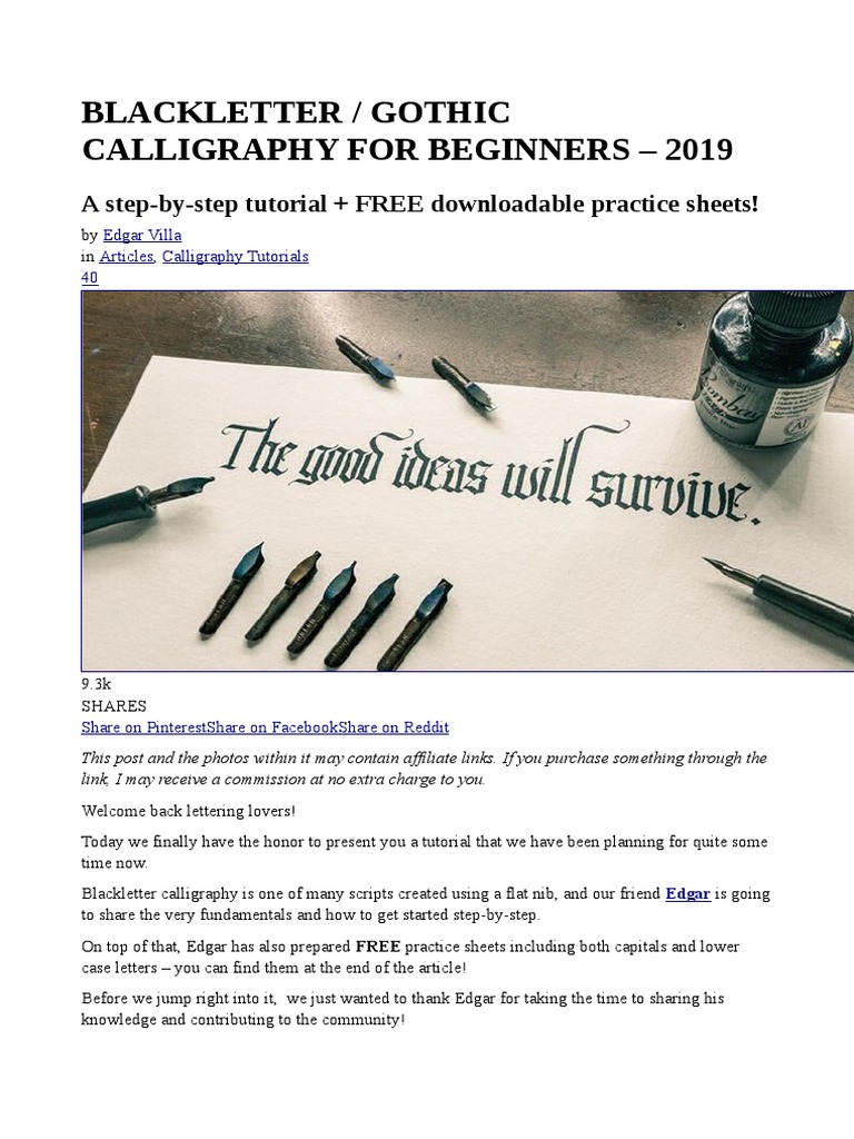 Blackletter Gothic Calligraphy Download Free Pdf Calligraphy Printing