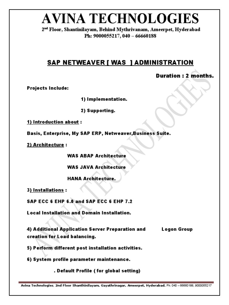 SAP NetWeaver Administration Course | PDF | Databases | Information ...
