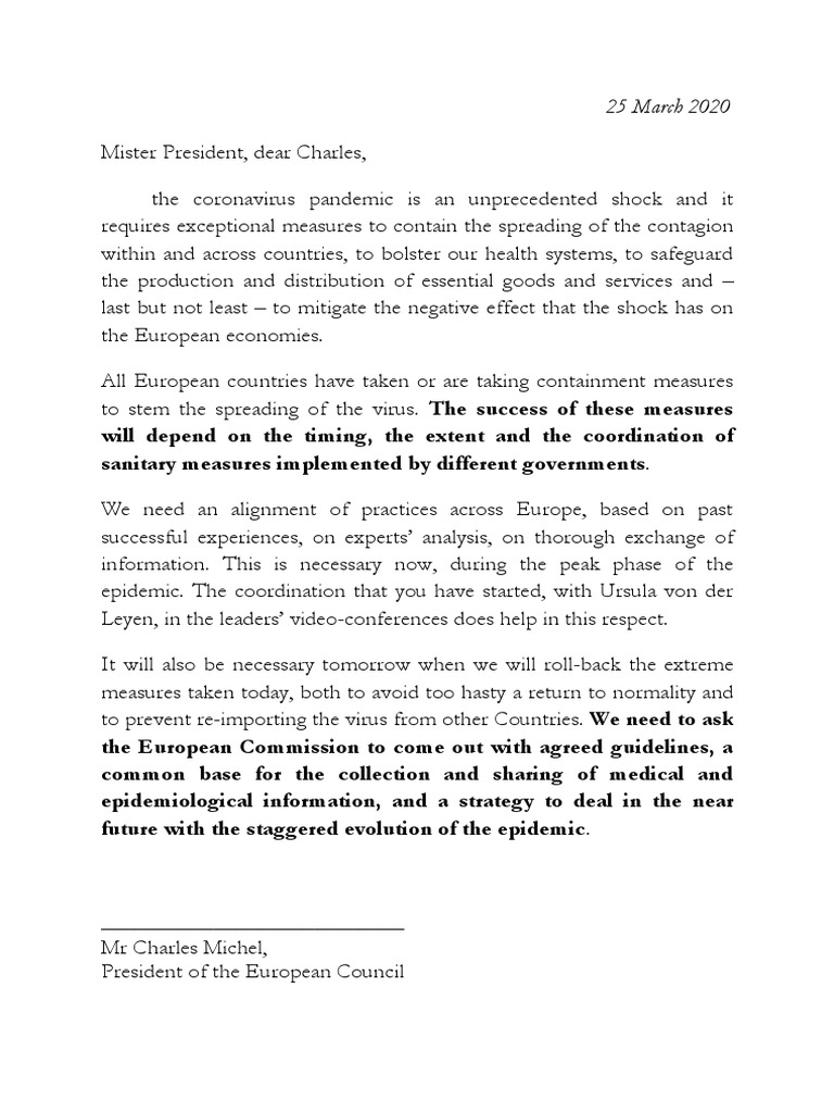 Leaders' Joint Letter Coronabonos | PDF | Fiscal Policy | European Union