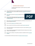 Academic Essay Checklist (Paper)