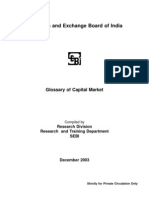 Securities and Exchange Board of India: Glossary of Capital Market