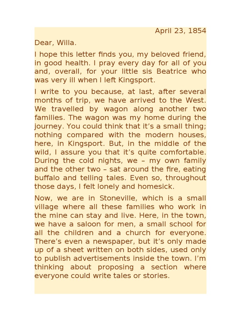 Life in Stoneville: A Pioneer Letter | PDF