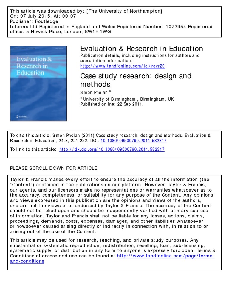 Case Study Research Design and Methods 4 PDF PDF Case Study Qualitative Research
