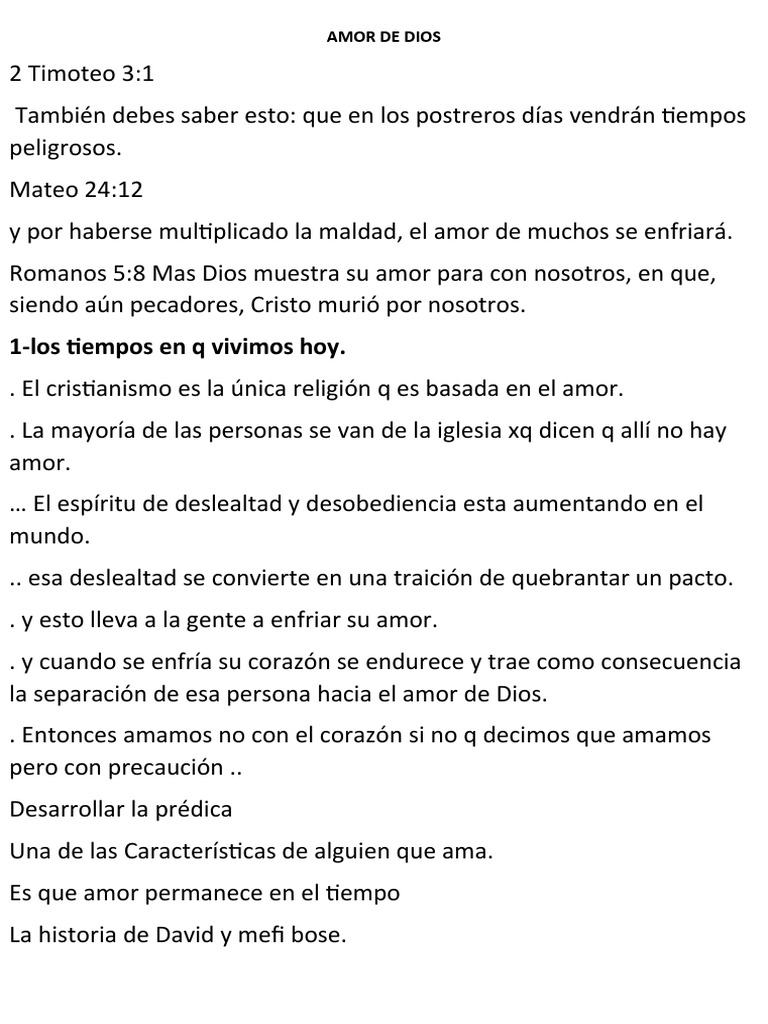 El Amor de Dios y Su Impacto Eterno | PDF | David | Amor