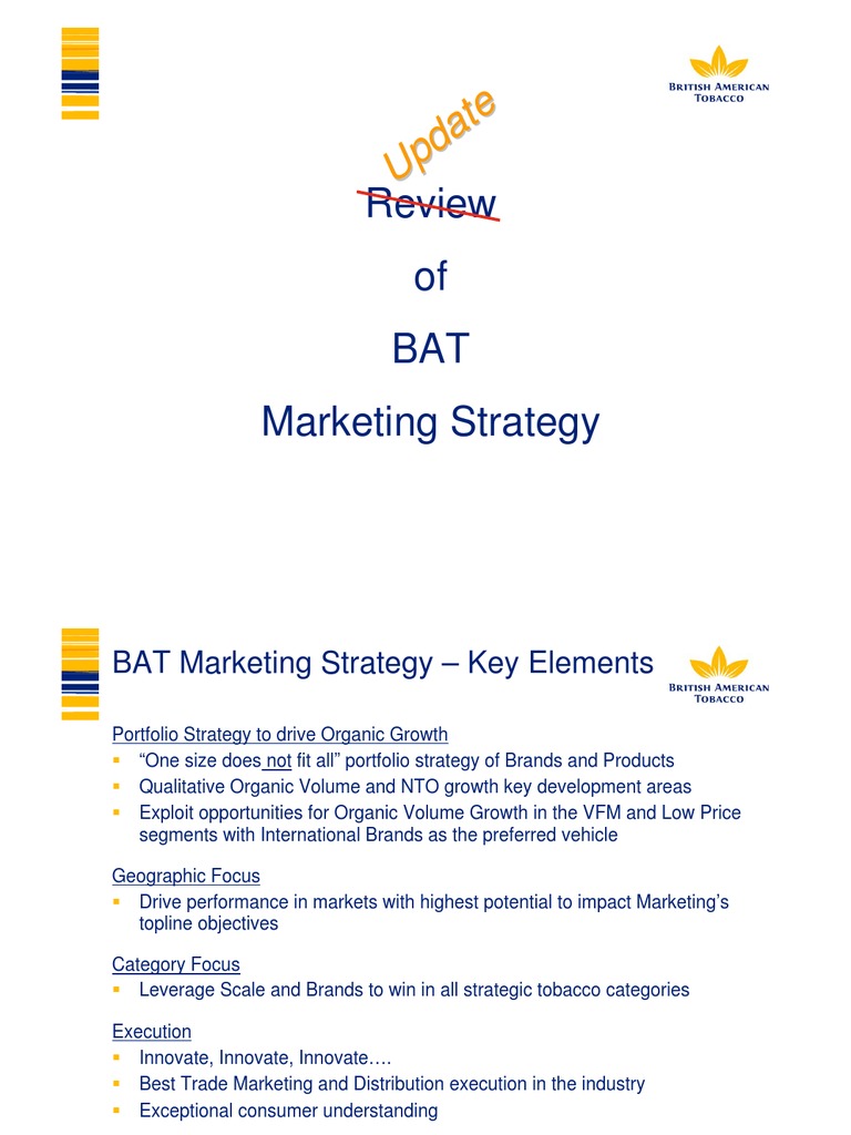 Review of BAT Marketing Strategy Up Da Te PDF Marketing Strategy