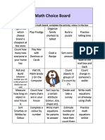 math choice board 