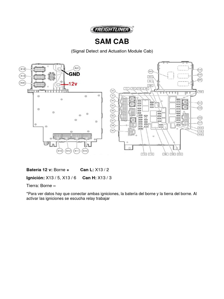 Diagrama Eléctrico SAM Cabina Cascadia | PDF | Ciencia y matemáticas ...