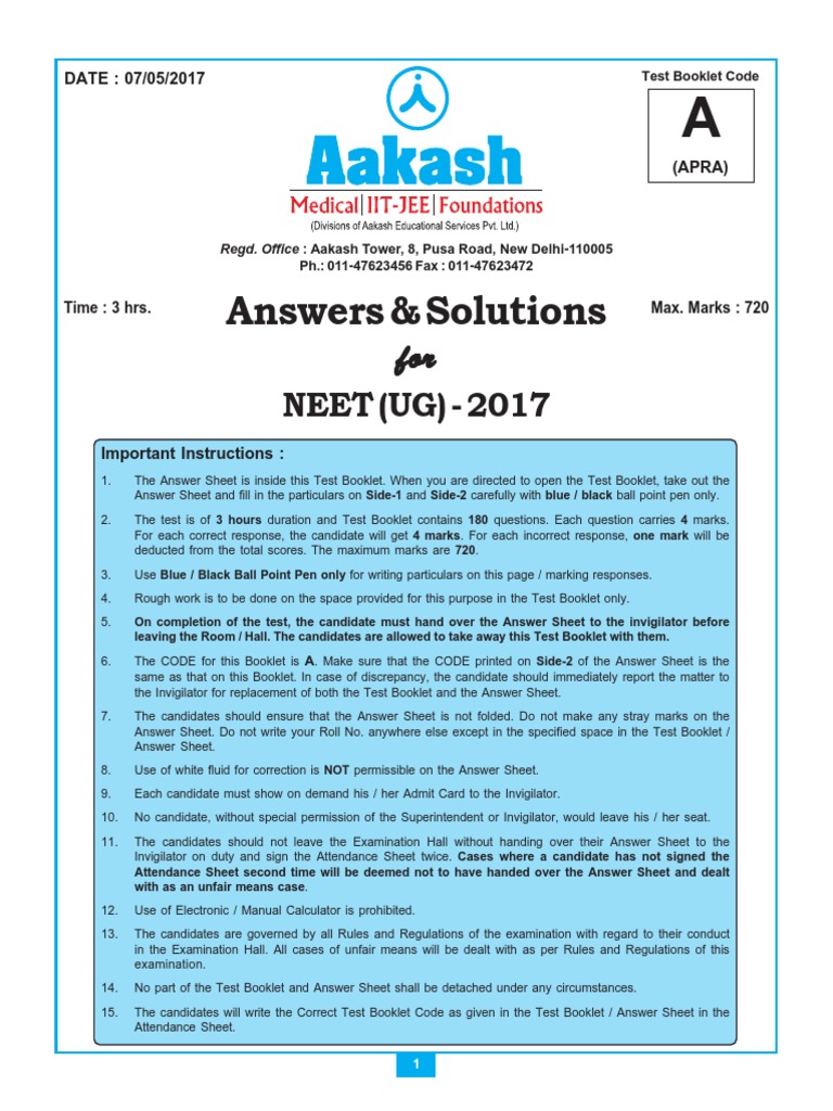 Code A Solution by Aakash PDF | PDF | Center Of Mass | Force