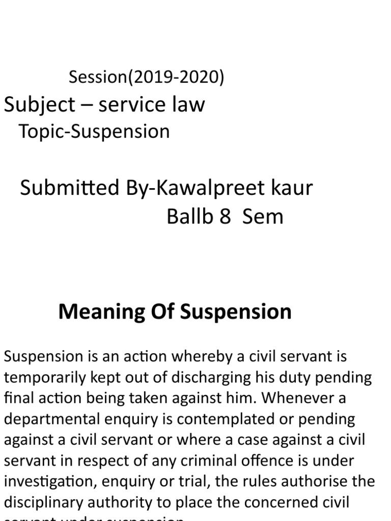 Suspension PDF Common Law Social Institutions