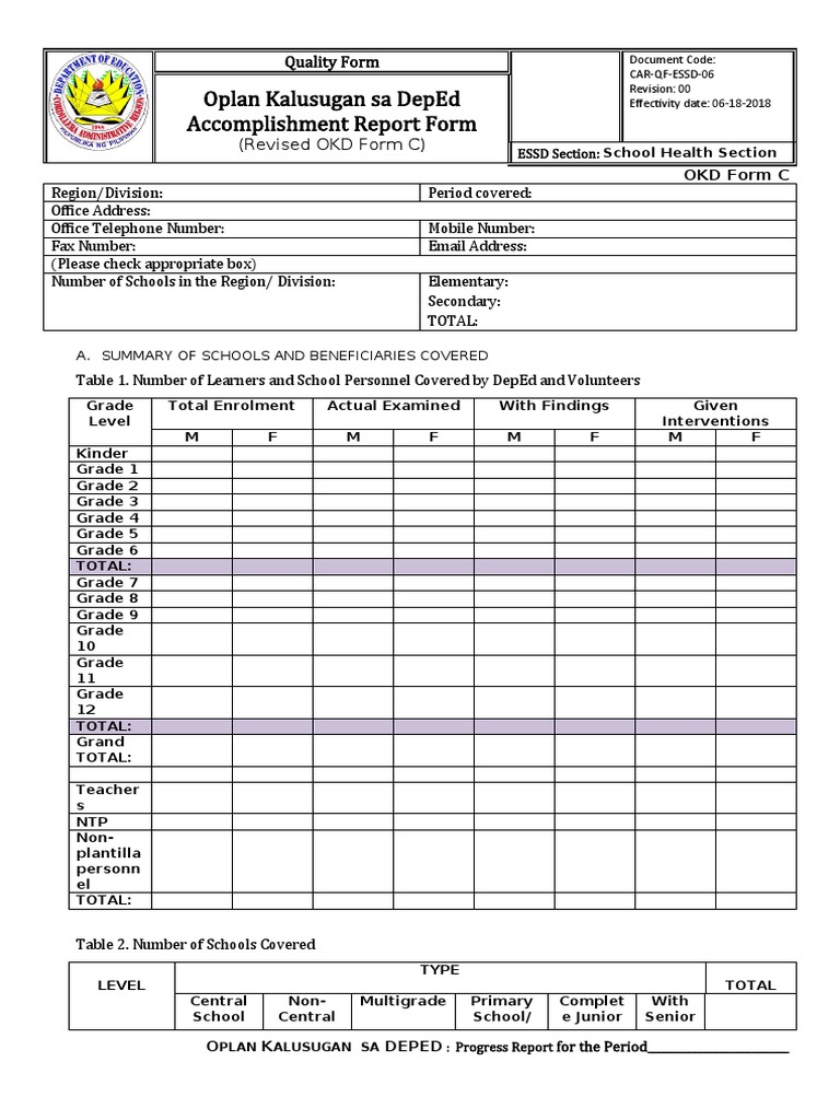 Oplan Kalusugan Progress Report | PDF | Clinical Medicine | Health Care