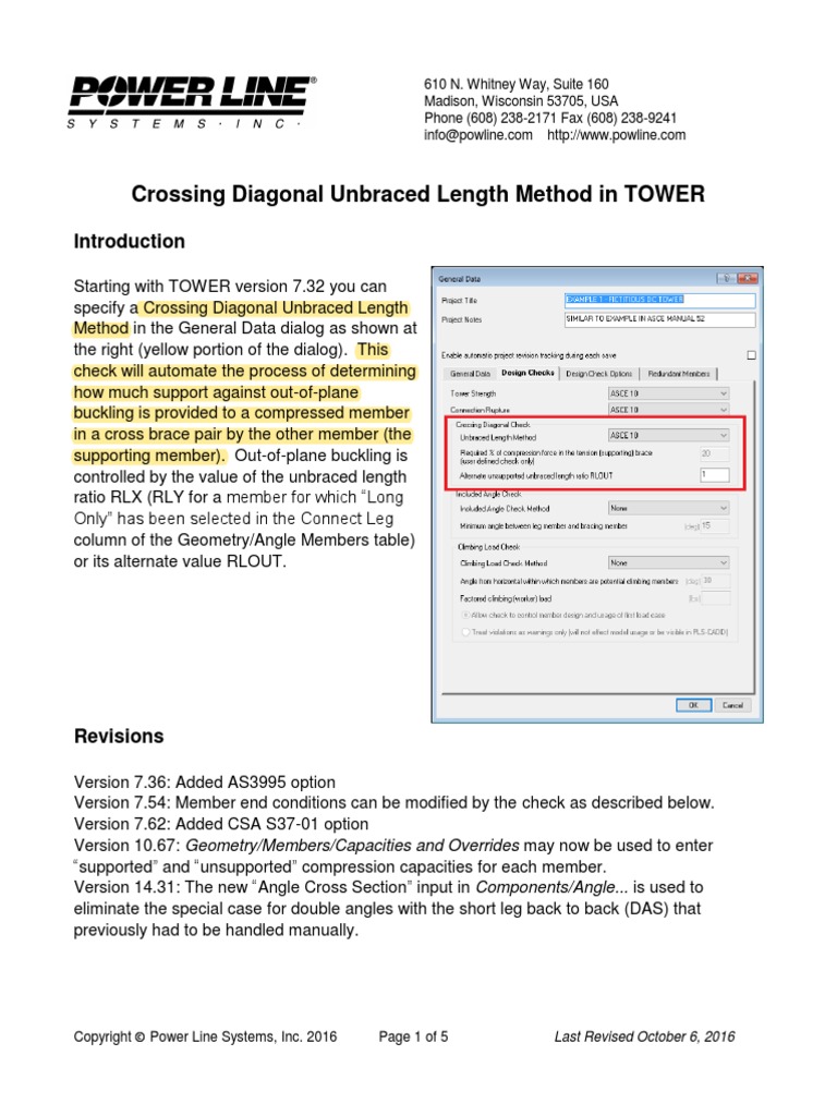 Tower Crossing Diagonal Check | PDF | Buckling | Data Compression