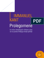 Immanuel Kant - Prolegomene La Orice Metafizică Viitoare Care Se Va Putea Înfăţişa Drept Ştiinţă PDF