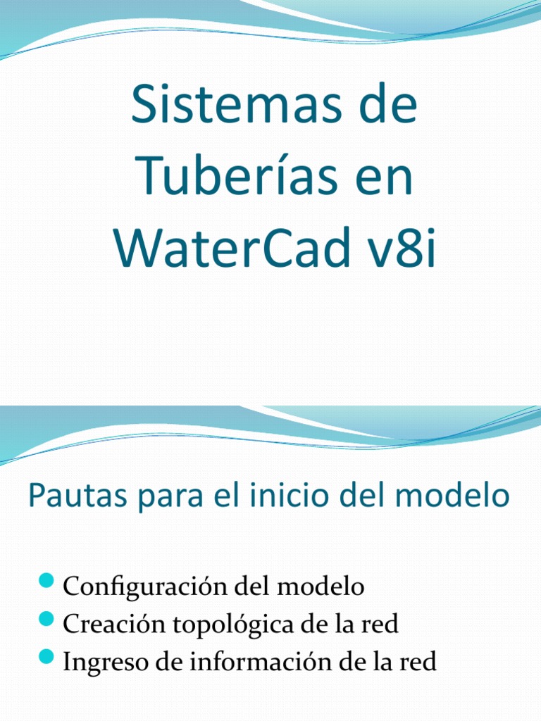 Guía de Tuberías en WaterCad v8i | PDF
