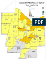 COVID-19 Case Ranges by Zip Code in Monroe County 