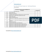 Freightliner Business Class M2 Fault Codes List - Bulkhead Module