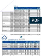 Lista de precios de limpiadores y desinfectantes