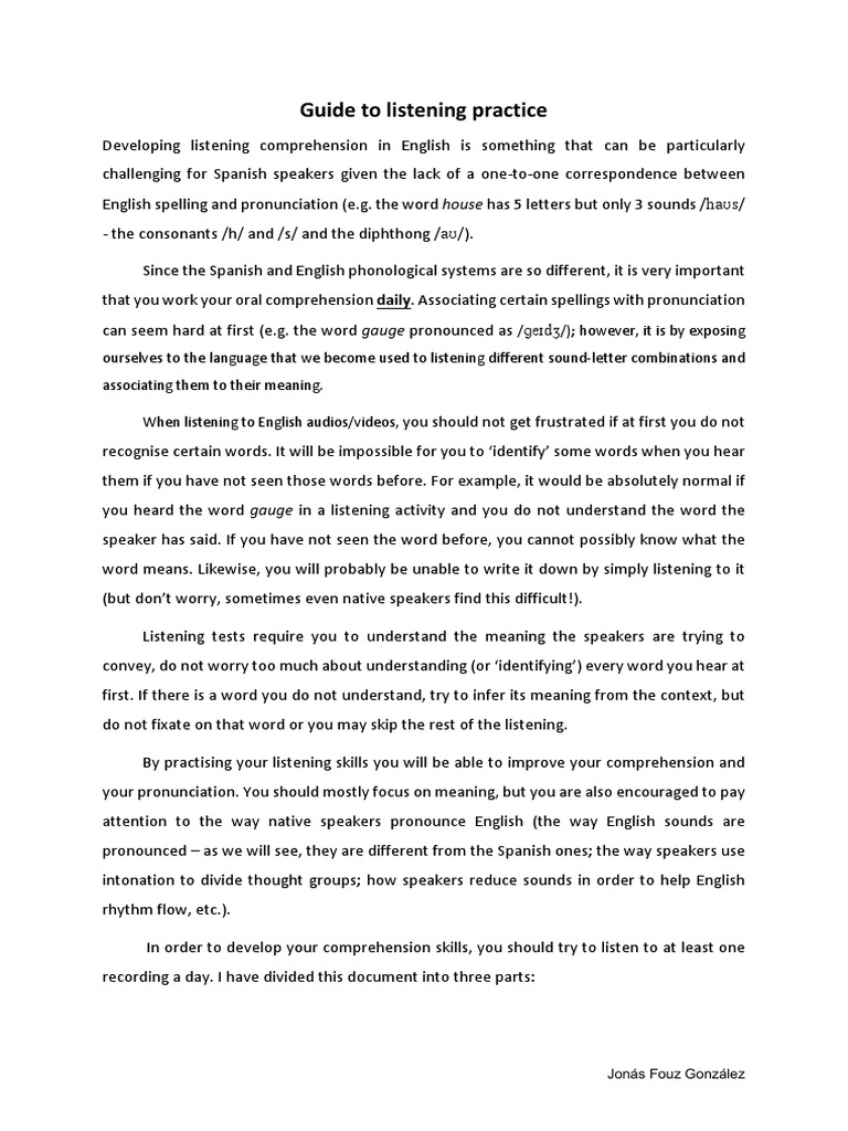 Enhancing English Listening Skills | PDF | English Language | Languages