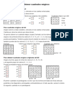 Formulas de Cuadros Magicos