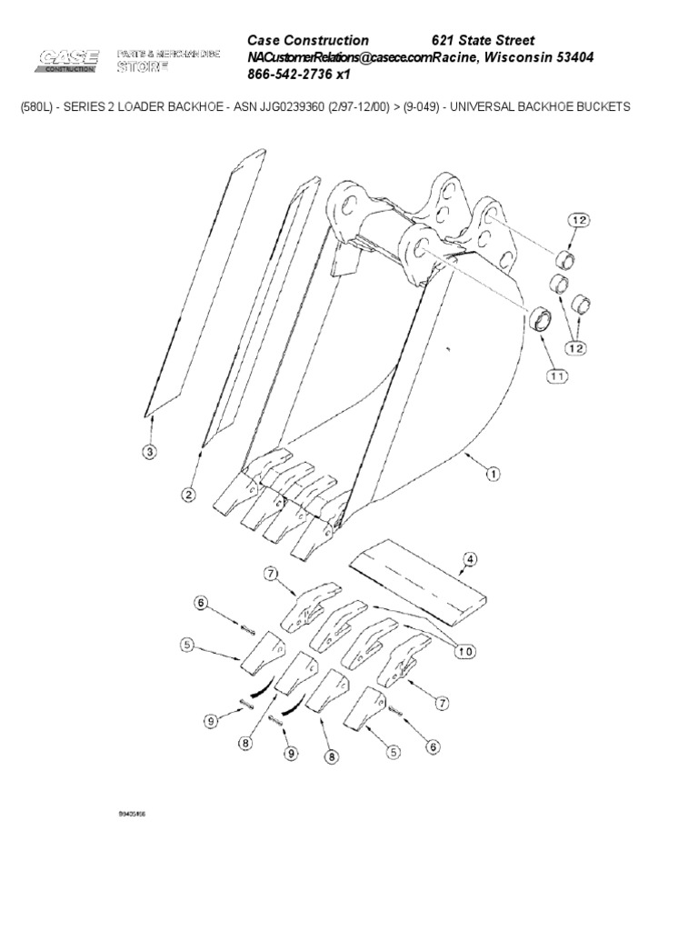 Universal Backhoe Buckets PDF Tooth Loader (Equipment)