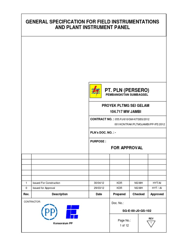 General Specification for Instrumentation | PDF | Flow Measurement ...