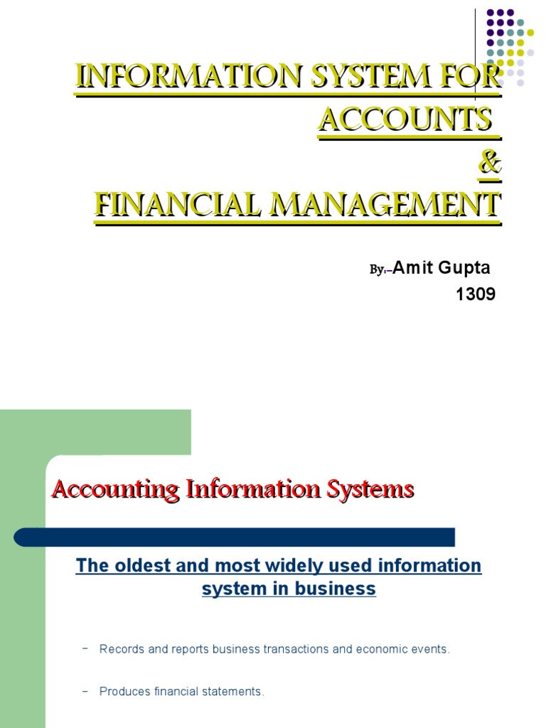 Accounting and Financial Management Systems | PDF | Finance & Money ...