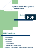 Information System For HR Management-Hris/E-Hris: By: Amit Gupta 1309