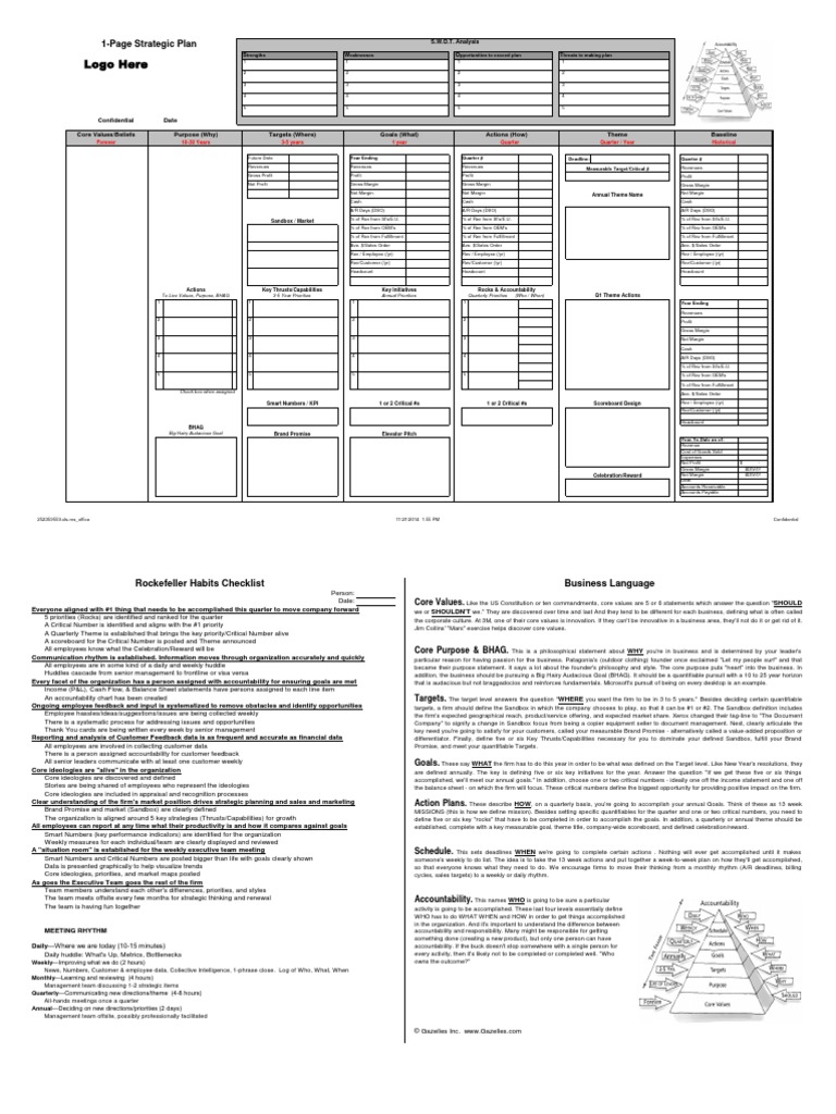 One Page Plan | PDF | Revenue | Goal