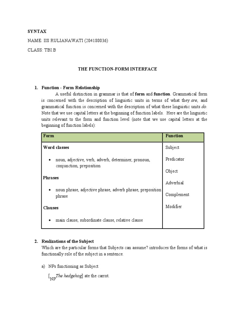 Form - Function Interface | PDF | Clause | Phrase