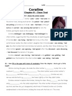 Coraline CH 8 Cloze Test Worksheet Templates Layouts - 101977