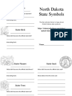 North Dakota State Symbols Booklet For North Dakota History Lesson