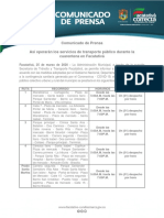 Así Operarán Los Servicios de Transporte Público Durante La Cuarentena en Facatativá