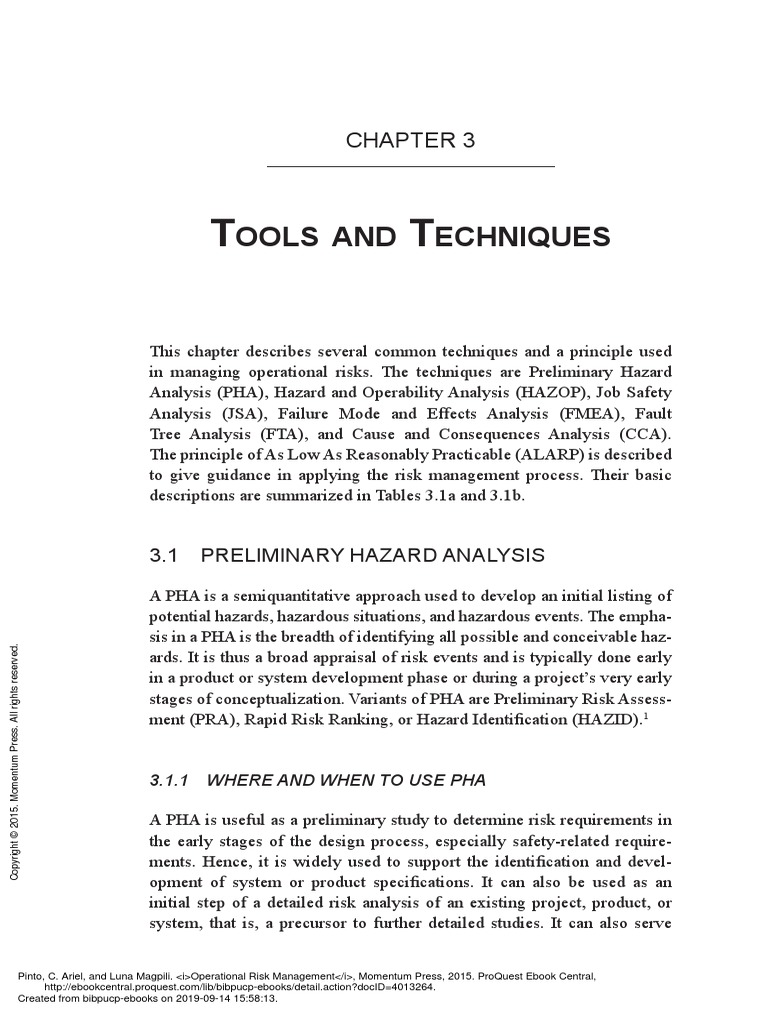 Operational Risk Management - (Chapter 3 Tools and Techniques) PDF ...