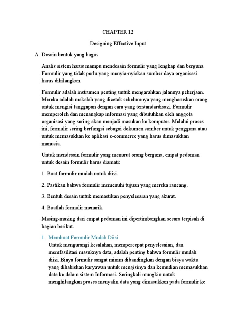 Desain Formulir Input Efektif | PDF | Bisnis | Komputer