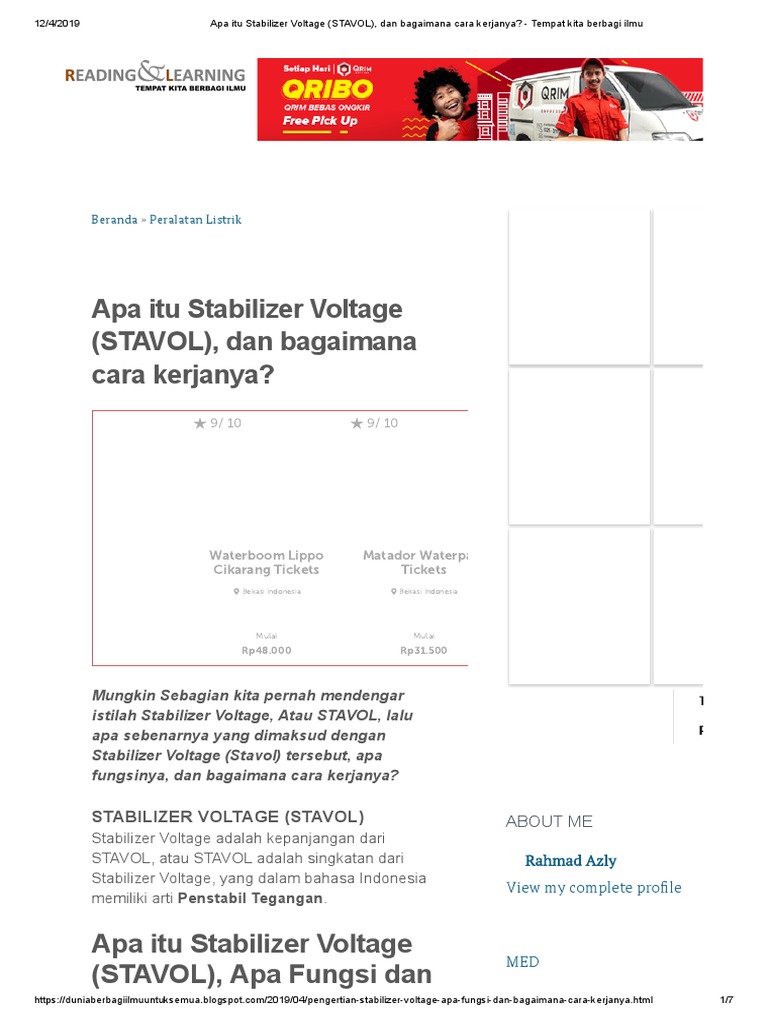 Apa Itu Stabilizer Voltage (STAVOL), Dan Bagaimana Cara Kerjanya Tempat Kita Berbagi Ilmu PDF