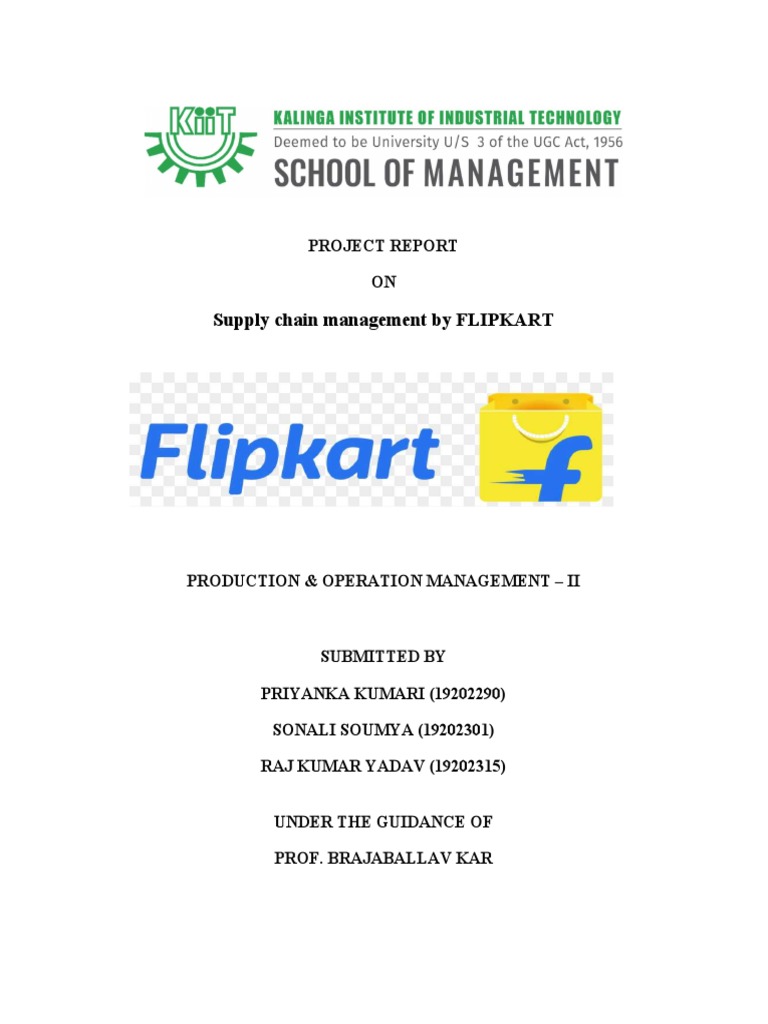 POM II Final Report On SCM of Flipkart PDF Retail Inventory