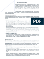 RBI Monetary Policy 2018 PDF