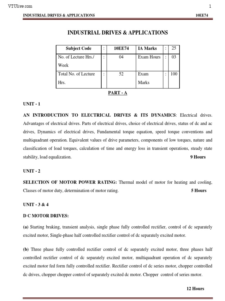 Industrial Drives Overview and Dynamics | PDF | Electric Motor | Power ...