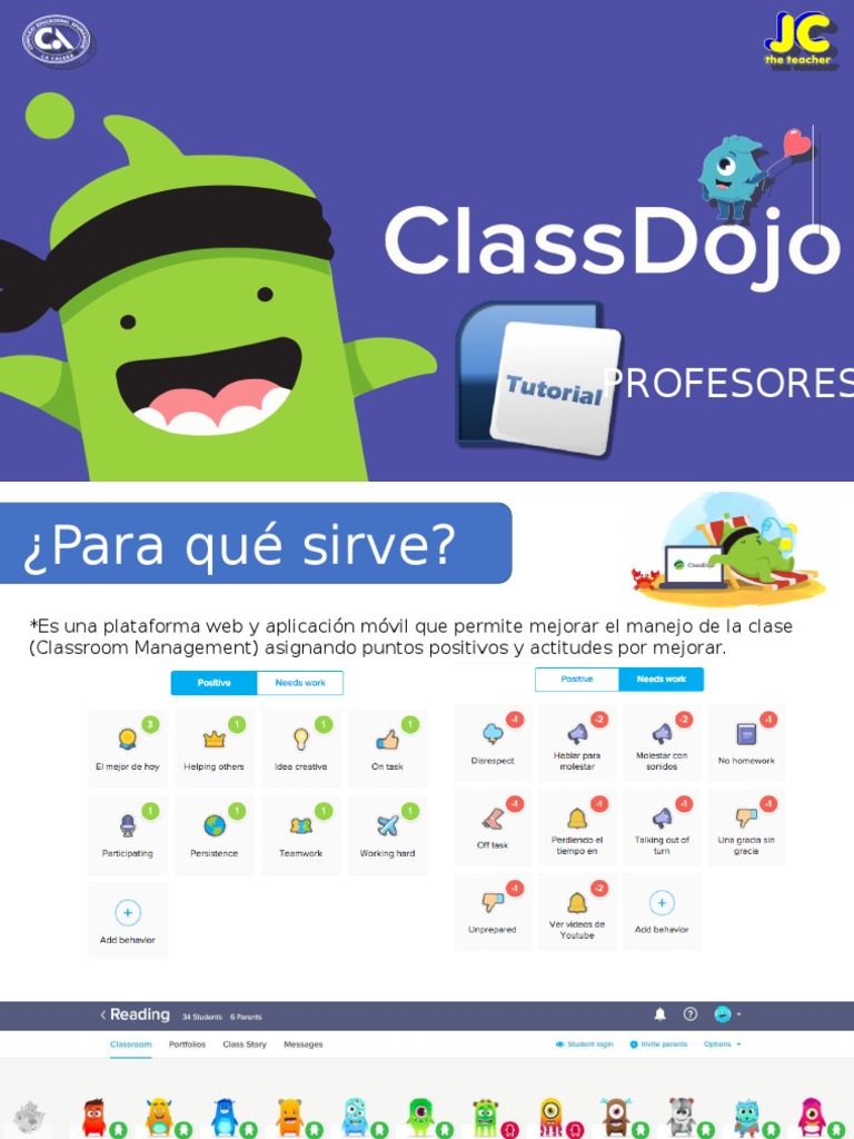 Classroom Dojo: Herramientas para Profesores | PDF | Crecimiento ...