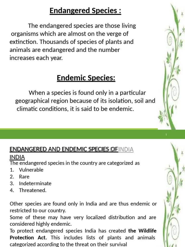 threatened species in india