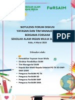 Notulensi Forum Diskusi Bersama Forsaim