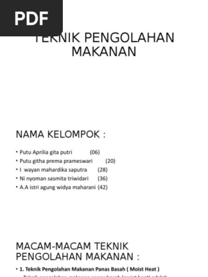 Teknik Pengolahan Makanan