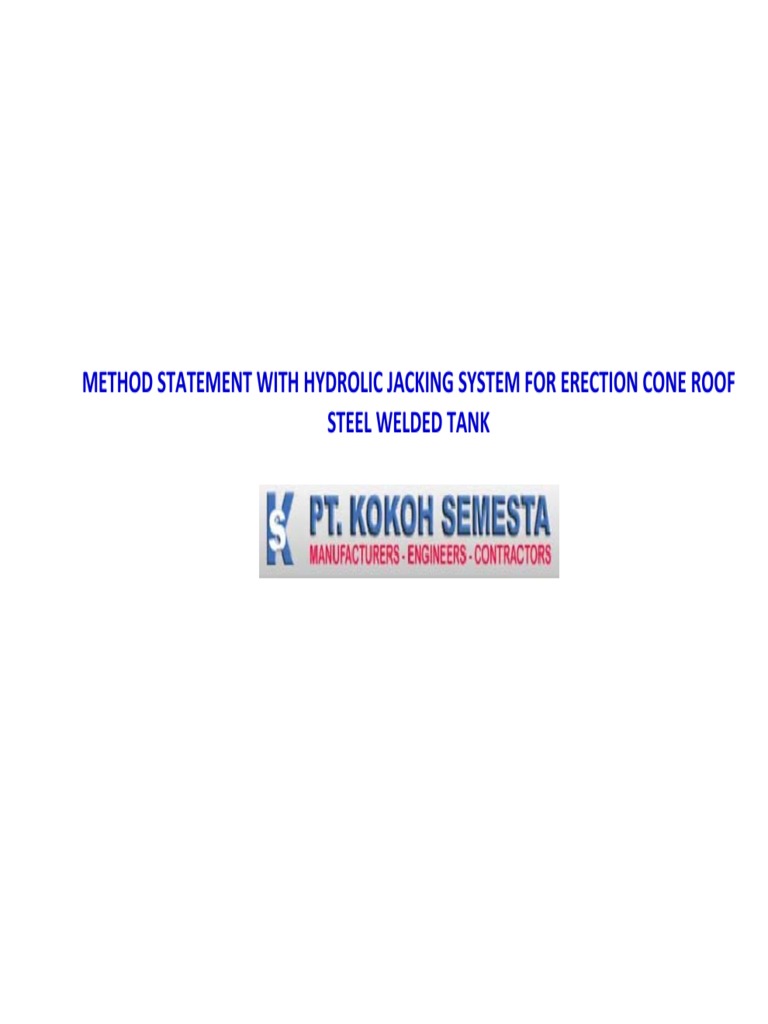 Method Statement Jacking System PDF Pipe (Fluid Conveyance) Welding