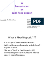 A Presentation On Bank Fixed Deposit