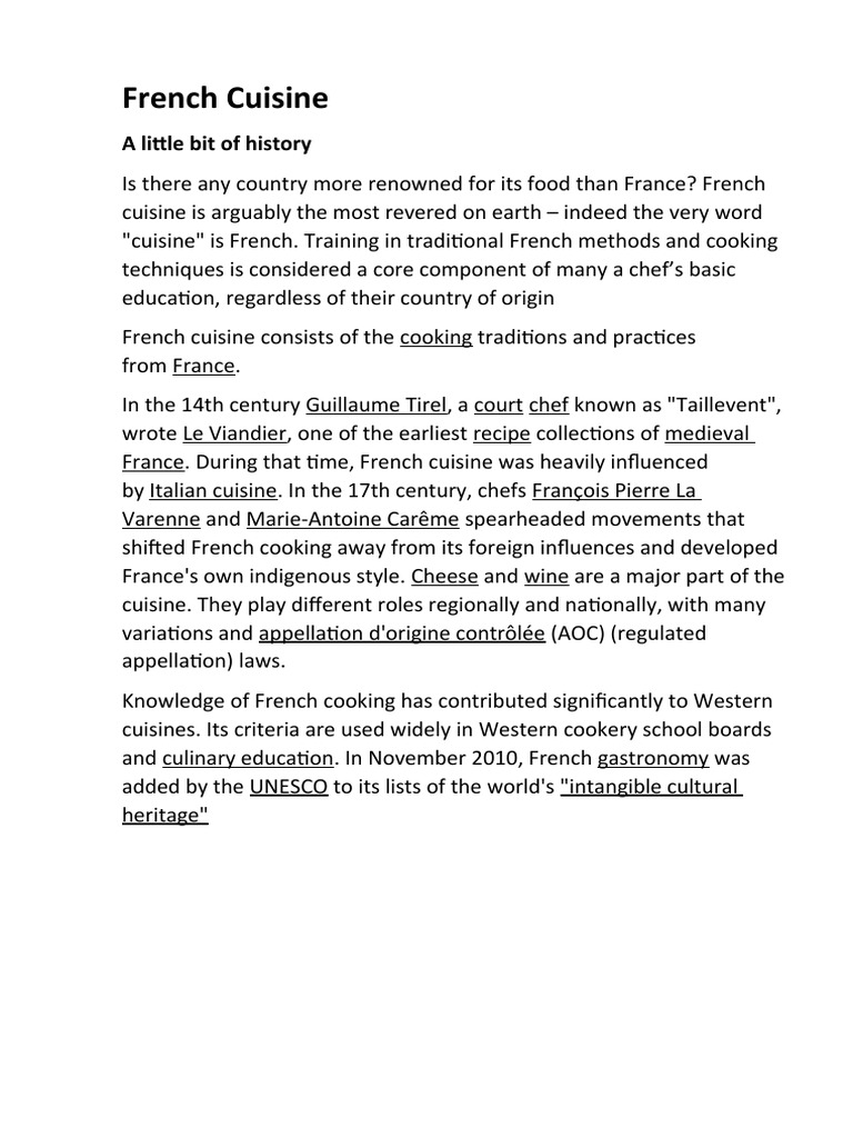 French Cuisine PDF French Cuisine Foods