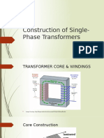 Construction of Single-Phase Transformers