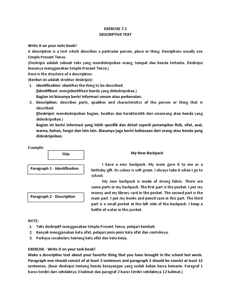Panduan Menulis Teks Deskriptif | PDF