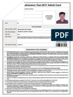 CAT Admit Card PDF