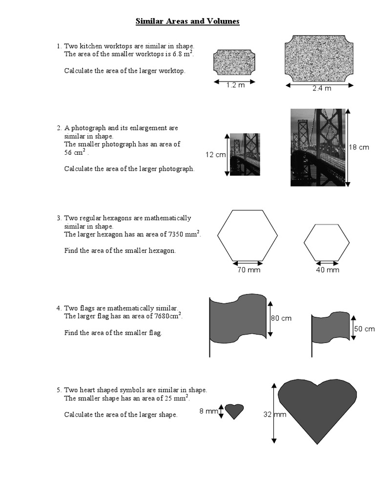 Area and Volume of Similar Shapes | PDF | Area | Volume