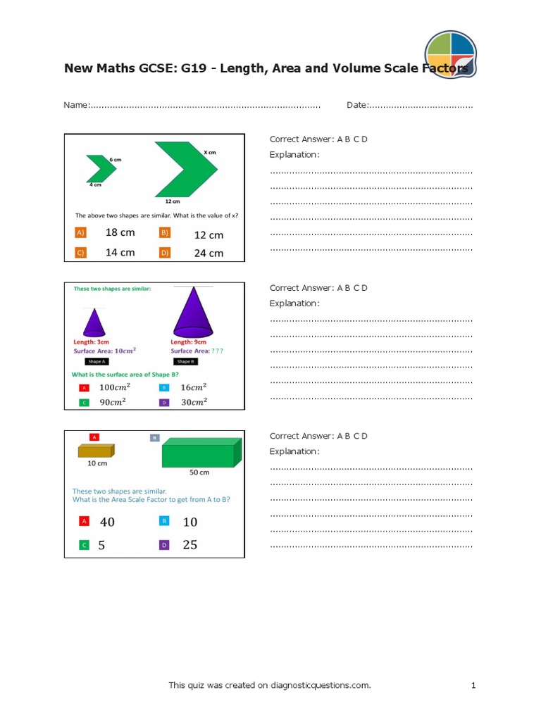 New Maths GCSE - G19 - Length, Area and Volume Scale Factors PDF | PDF ...